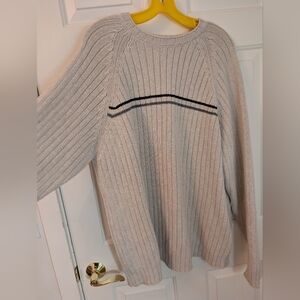 Vintage Eddie Bauer Light Tan Ribbed Knit Sweater XL Tall